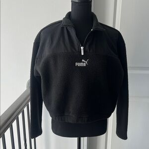 Puma Black Sherpa Half-Zip Jacket